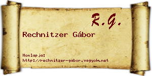 Rechnitzer Gábor névjegykártya